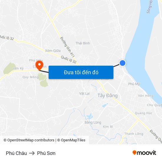 Phú Châu to Phú Sơn map