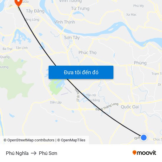Phú Nghĩa to Phú Sơn map