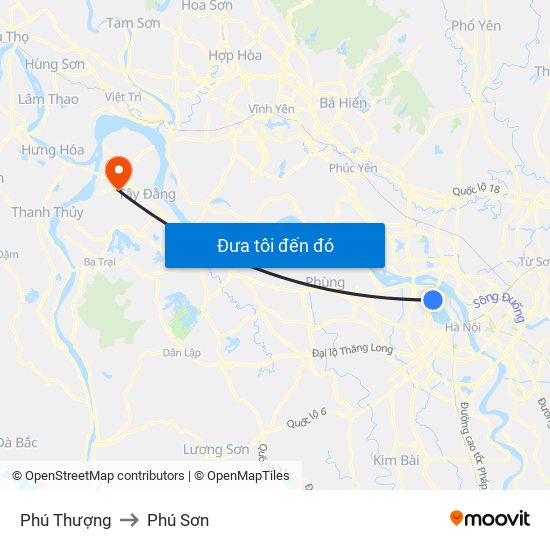 Phú Thượng to Phú Sơn map