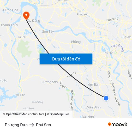 Phượng Dực to Phú Sơn map