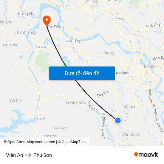 Viên An to Phú Sơn map