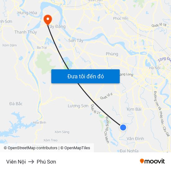 Viên Nội to Phú Sơn map
