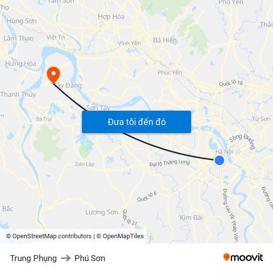 Trung Phụng to Phú Sơn map