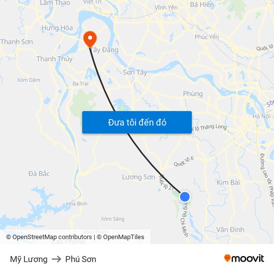 Mỹ Lương to Phú Sơn map