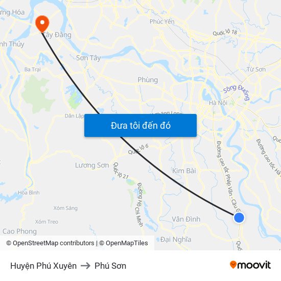 Huyện Phú Xuyên to Phú Sơn map