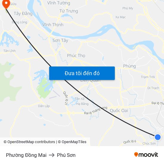 Phường Đồng Mai to Phú Sơn map