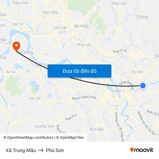 Xã Trung Mầu to Phú Sơn map