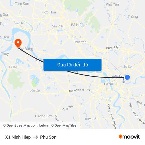 Xã Ninh Hiệp to Phú Sơn map