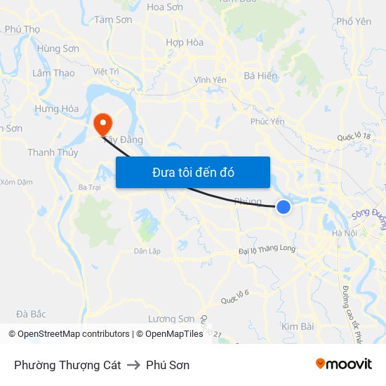 Phường Thượng Cát to Phú Sơn map