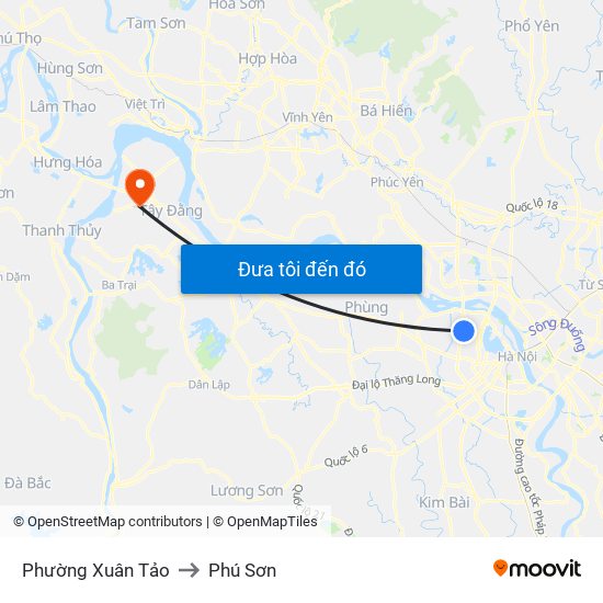 Phường Xuân Tảo to Phú Sơn map