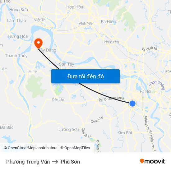 Phường Trung Văn to Phú Sơn map