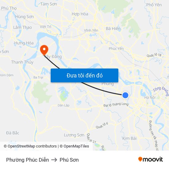 Phường Phúc Diễn to Phú Sơn map