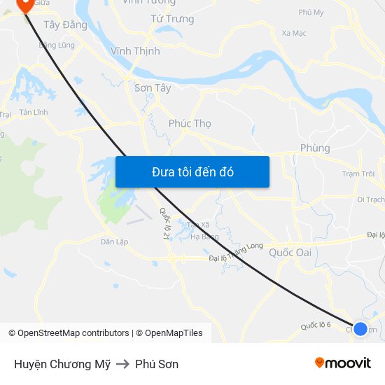 Huyện Chương Mỹ to Phú Sơn map