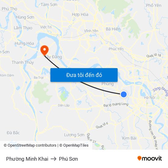 Phường Minh Khai to Phú Sơn map