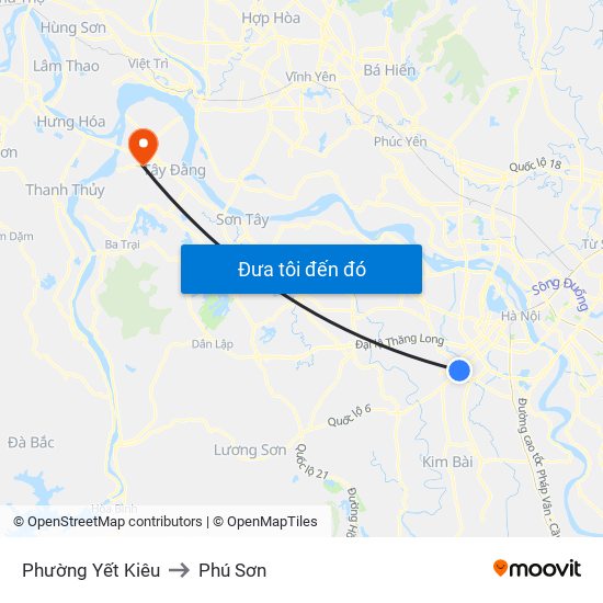 Phường Yết Kiêu to Phú Sơn map