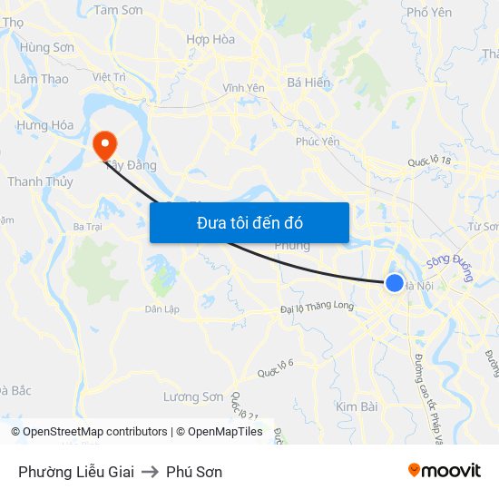 Phường Liễu Giai to Phú Sơn map