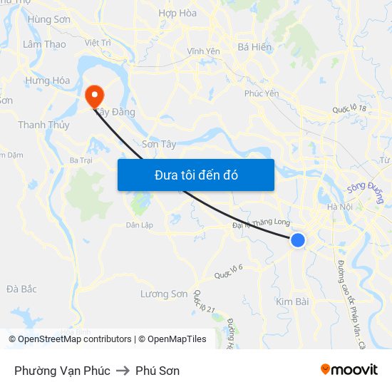 Phường Vạn Phúc to Phú Sơn map