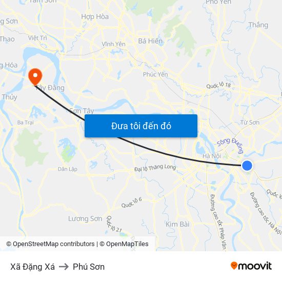Xã Đặng Xá to Phú Sơn map