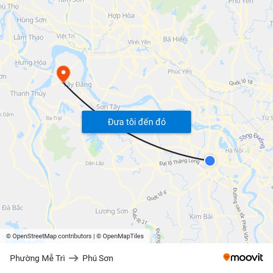 Phường Mễ Trì to Phú Sơn map