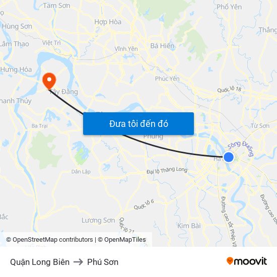 Quận Long Biên to Phú Sơn map