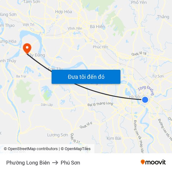 Phường Long Biên to Phú Sơn map