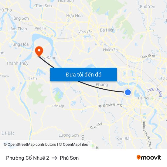 Phường Cổ Nhuế 2 to Phú Sơn map