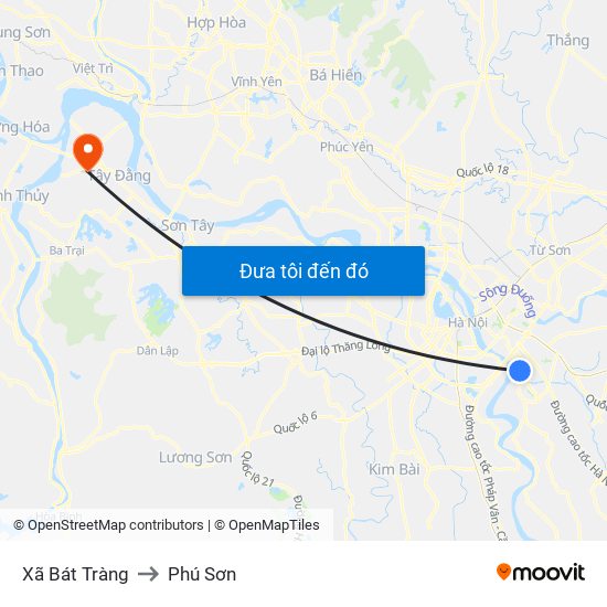 Xã Bát Tràng to Phú Sơn map