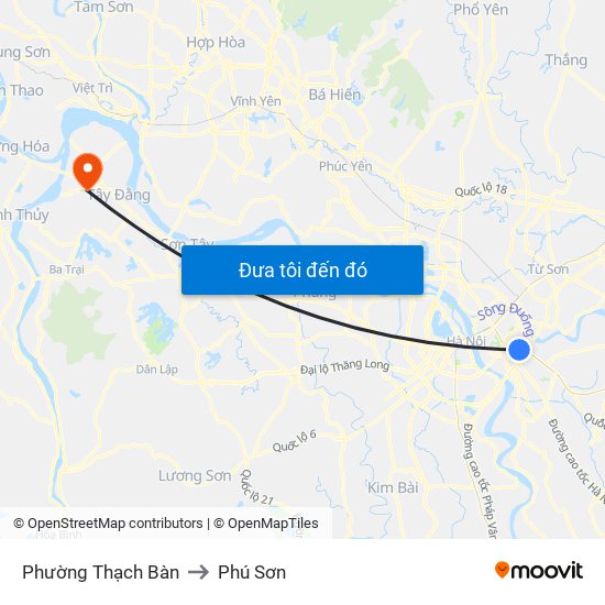 Phường Thạch Bàn to Phú Sơn map