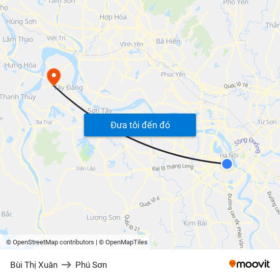 Bùi Thị Xuân to Phú Sơn map