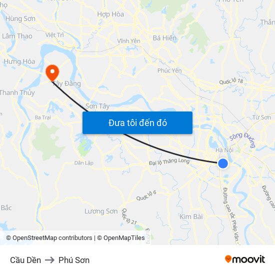 Cầu Dền to Phú Sơn map