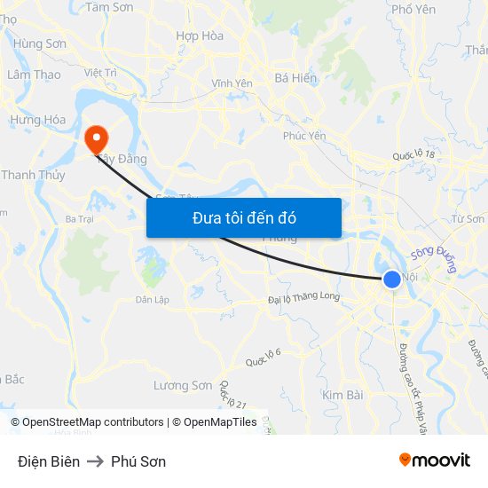 Điện Biên to Phú Sơn map
