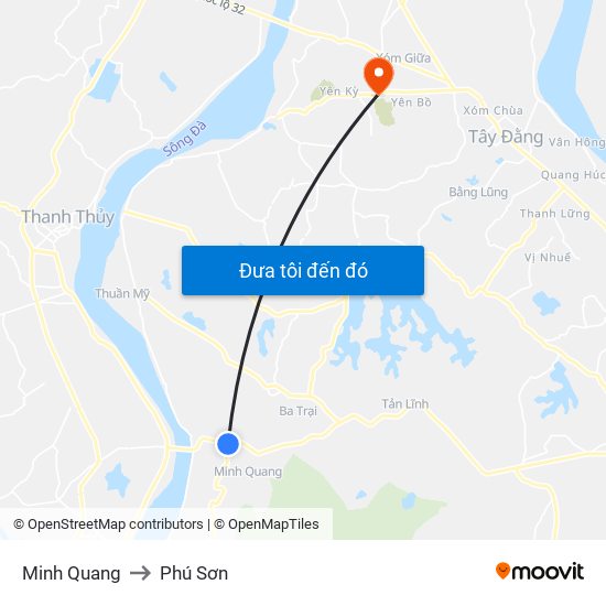 Minh Quang to Phú Sơn map