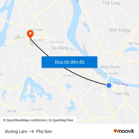 Đường Lâm to Phú Sơn map
