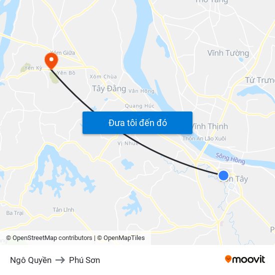 Ngô Quyền to Phú Sơn map