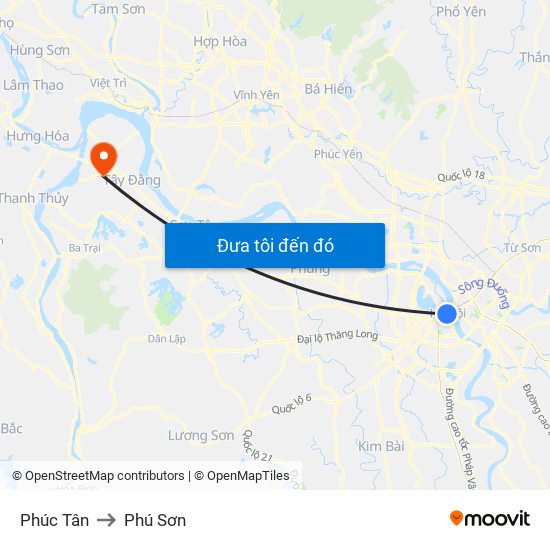 Phúc Tân to Phú Sơn map