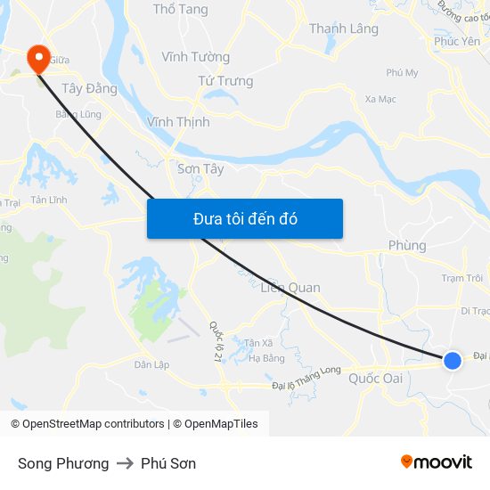 Song Phương to Phú Sơn map