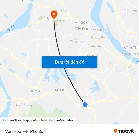 Vân Hòa to Phú Sơn map