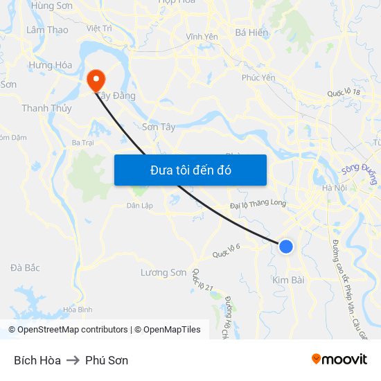 Bích Hòa to Phú Sơn map