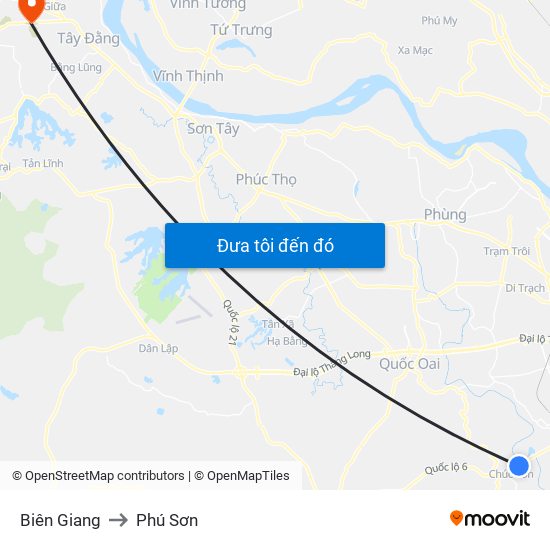 Biên Giang to Phú Sơn map