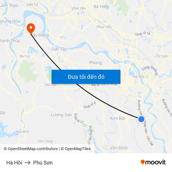 Hà Hồi to Phú Sơn map