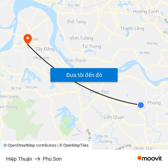 Hiệp Thuận to Phú Sơn map