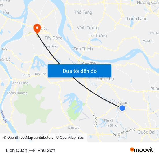 Liên Quan to Phú Sơn map