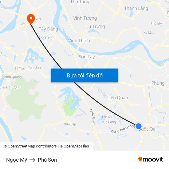 Ngọc Mỹ to Phú Sơn map