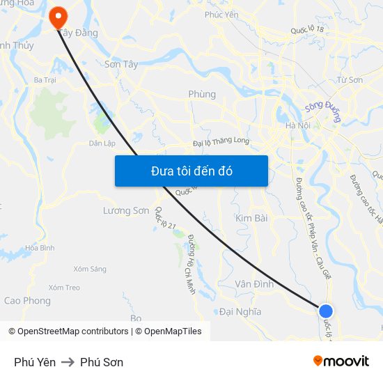 Phú Yên to Phú Sơn map