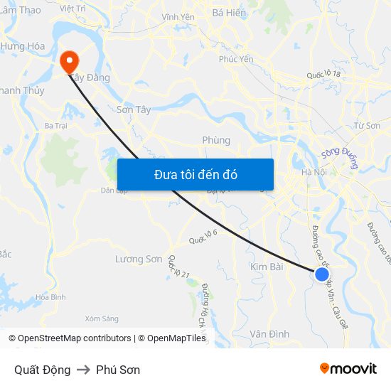 Quất Động to Phú Sơn map