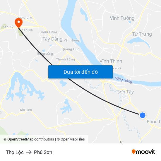 Thọ Lộc to Phú Sơn map
