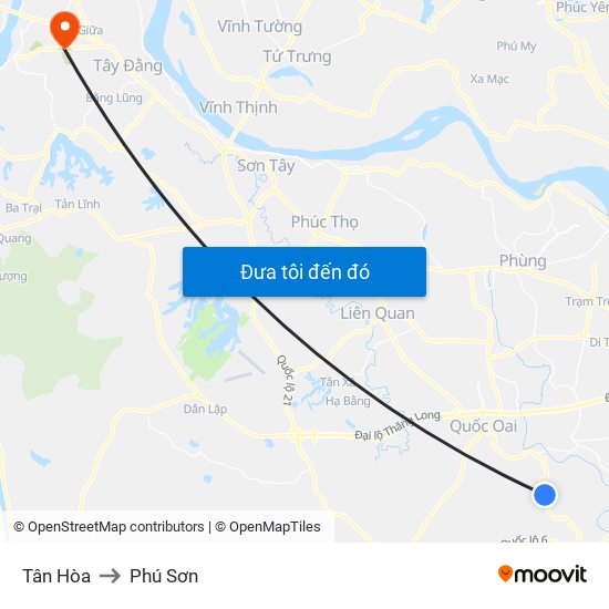 Tân Hòa to Phú Sơn map