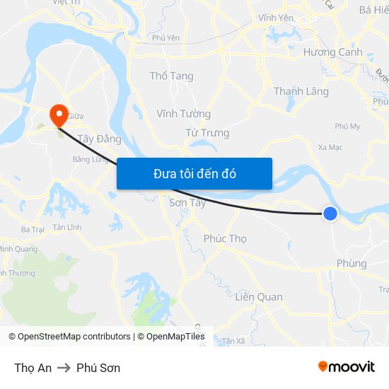 Thọ An to Phú Sơn map
