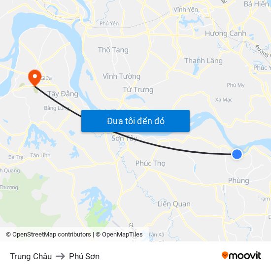 Trung Châu to Phú Sơn map
