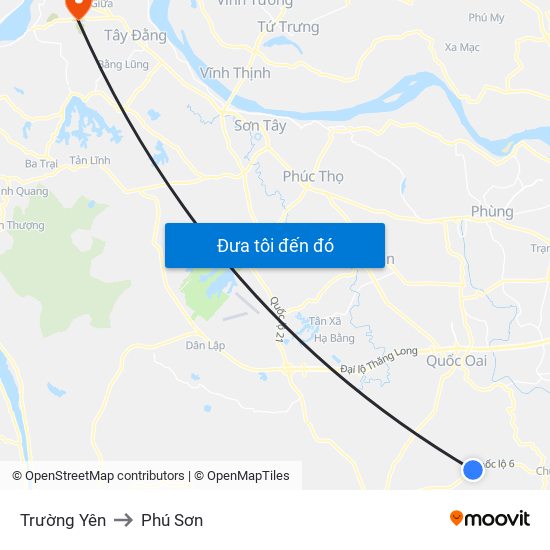 Trường Yên to Phú Sơn map